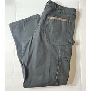 Wrangler Workwear Cargo Pants Men's 36x32 Black Ripstop Heavy Duty Utility